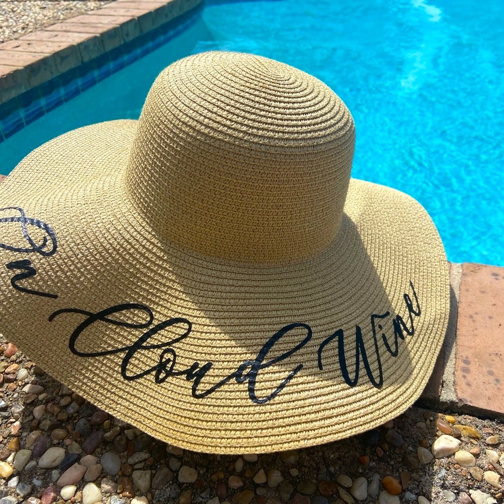Summer Vibes, ON CLOUD WINE, beige & Black Floppy Sun Hat